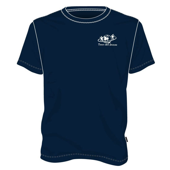 Image sur T-shirt manches courtes - Éducation physique (Marine) Polyester